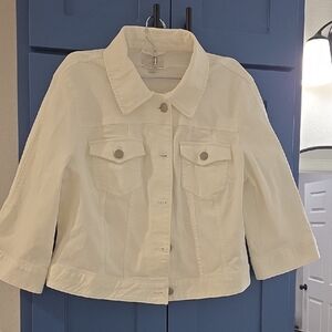 LOFT Women's White Jean Jacket